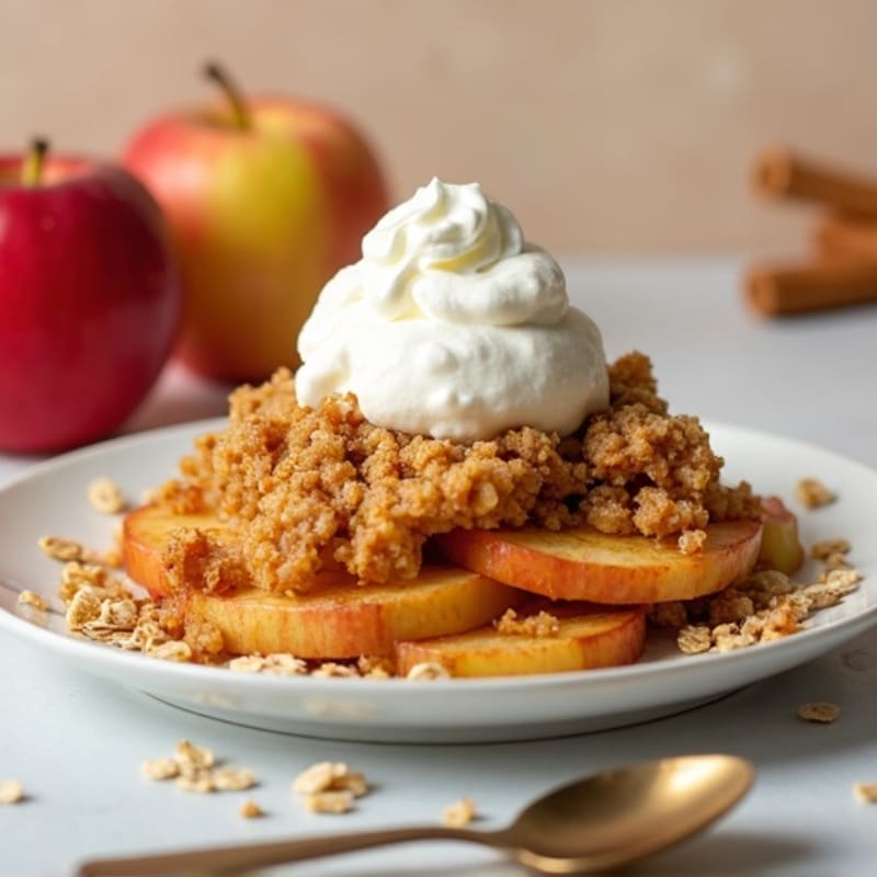 Warm Apple Crisp with Crispy Oat Topping