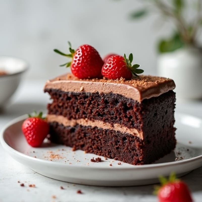 Chocolate Protein Cake with Non-Buttercream Frosting