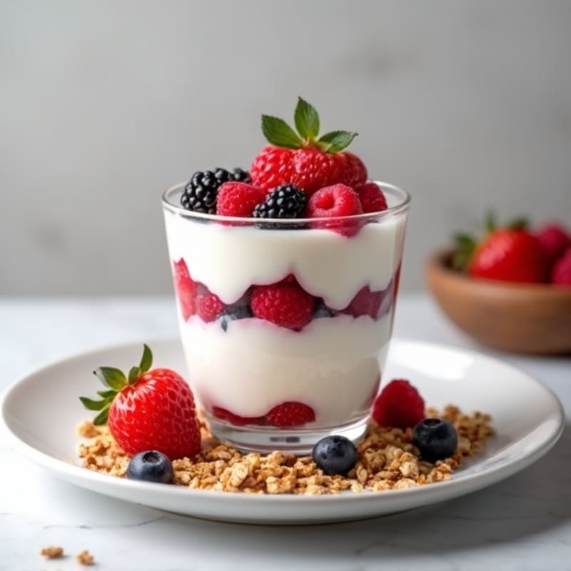 Silky Greek Yogurt Protein Parfait with Berries