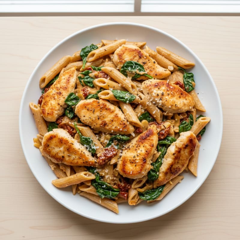 Creamy Tuscan Chicken Pasta Skillet