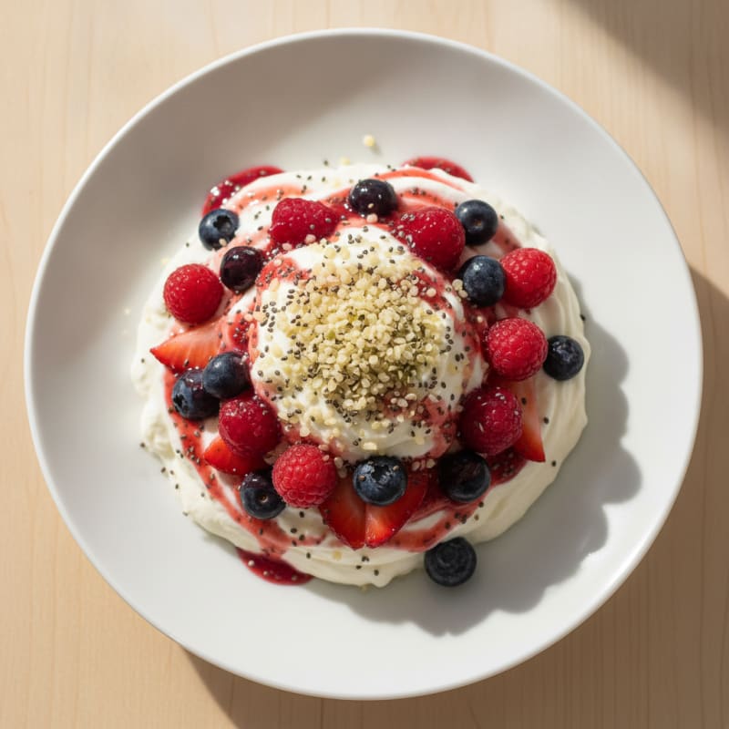 Greek Yogurt Protein Parfait with Mixed Berries