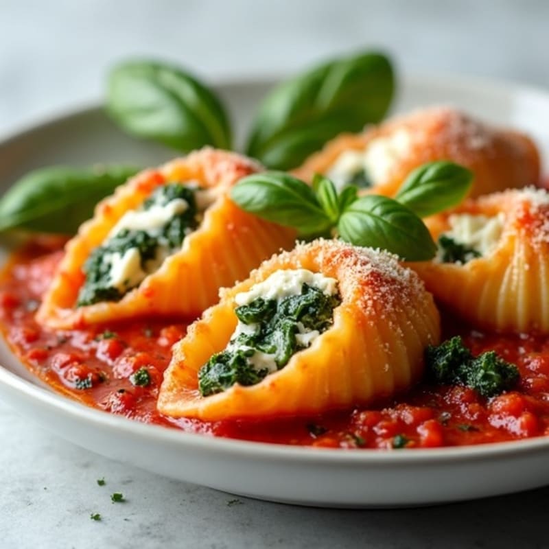 Healthy Baked Spinach and Ricotta Stuffed Shells