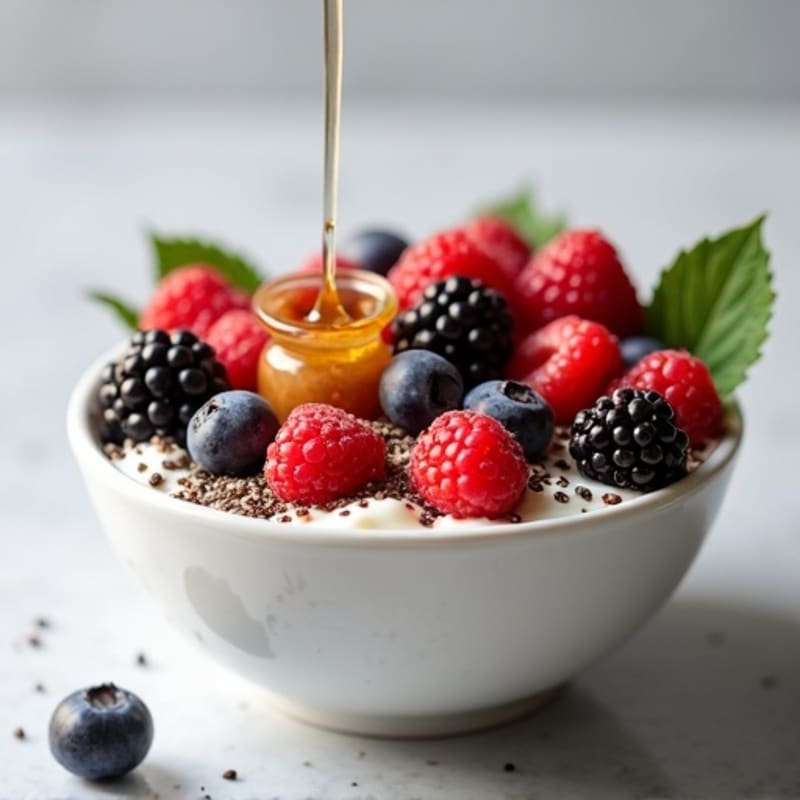 Greek Yogurt Bowl with Chia Seeds and Berries