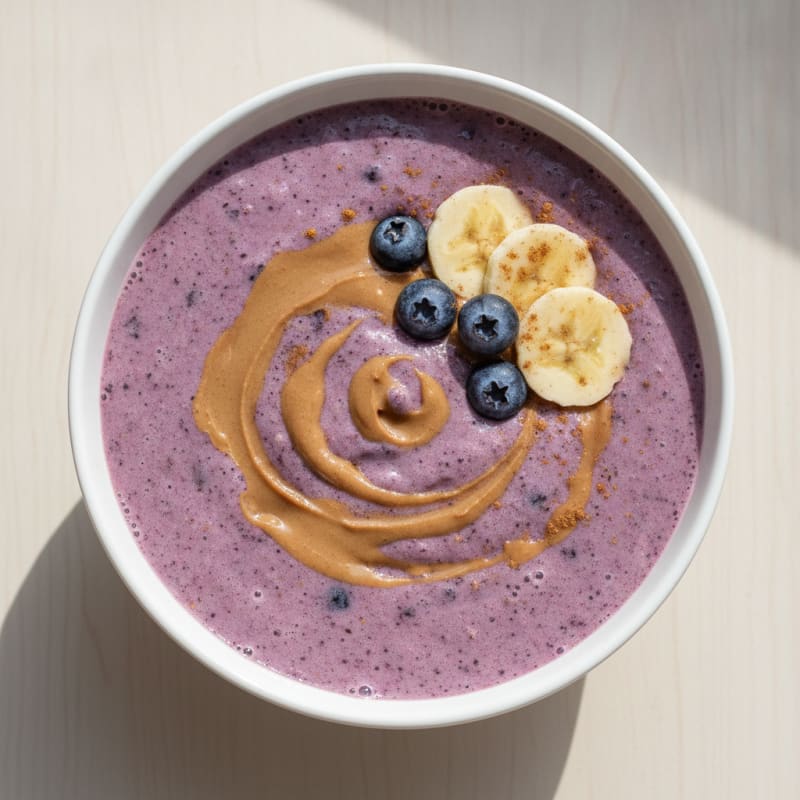 Blueberry Peanut Butter Cottage Cheese Protein Smoothie