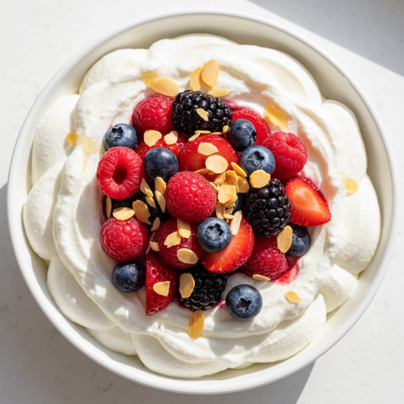 Silky Greek Yogurt Protein Mousse with Mixed Berries