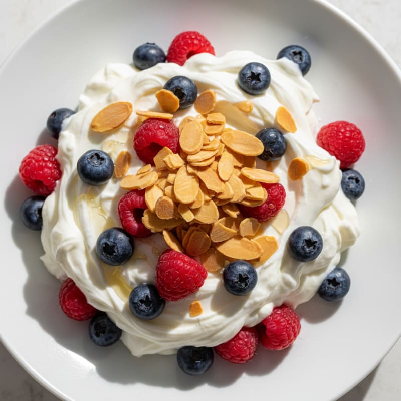 Greek Yogurt Protein Parfait with Berries and Almonds