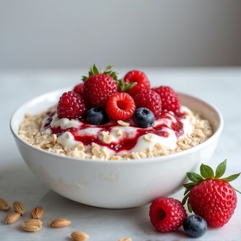 Vanilla-Berry Protein Overnight Oats