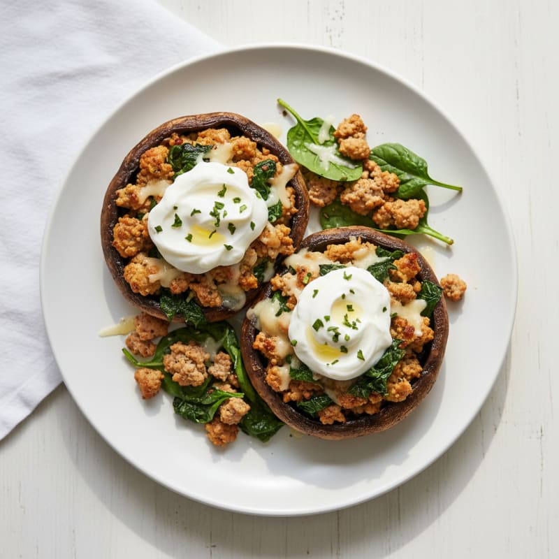 Creamy Herb-Stuffed Portobello Mushrooms