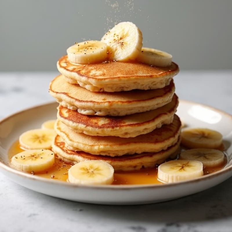 Spiced Caramelized Banana Protein Pancakes
