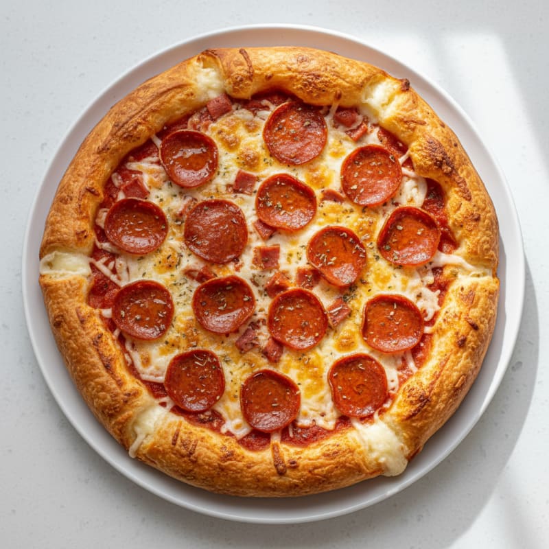 Crispy Pepperoni Stuffed Crust Pizza