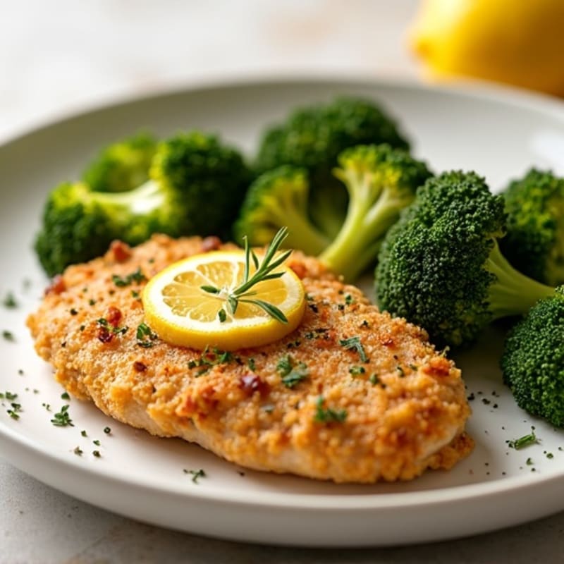 Crispy Lemon Herb Chicken with Roasted Broccoli