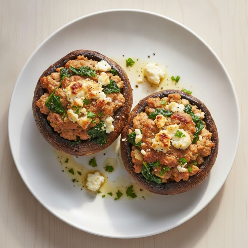 Herb and Cheese Stuffed Portobello Mushrooms