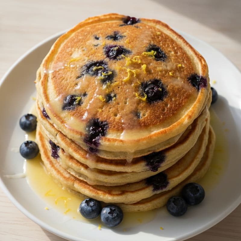 Blueberry Ricotta Pancakes with Lemon Zest