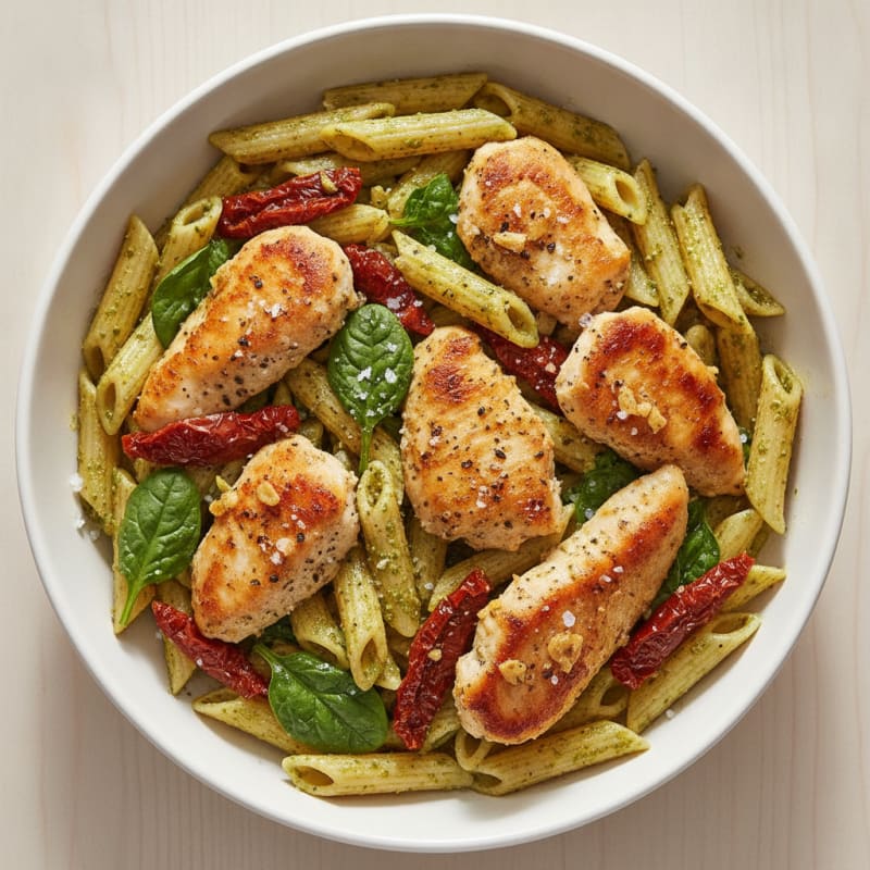 Pesto Chicken with Sundried Tomato Pasta