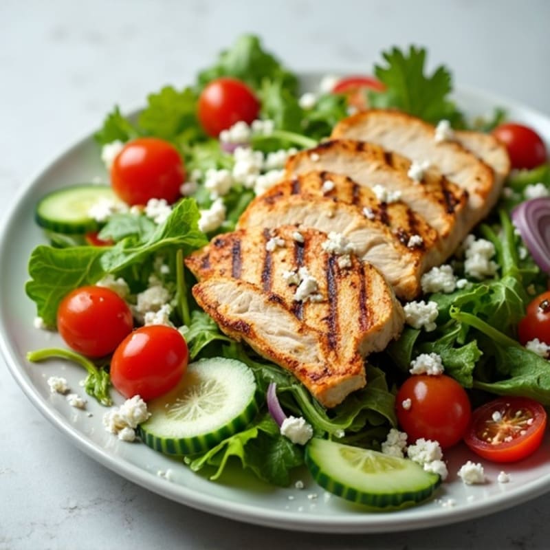 Vibrant Fresh Vegetable Salad with Crumbled Feta