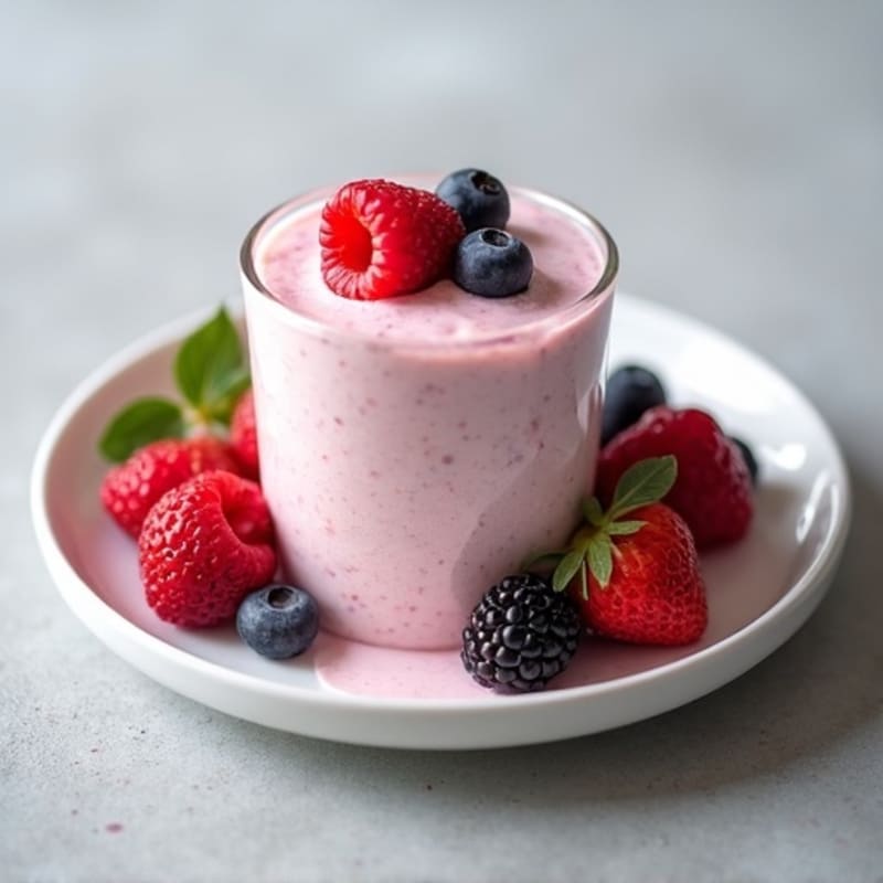 Greek Yogurt Protein Mousse with Mixed Berries