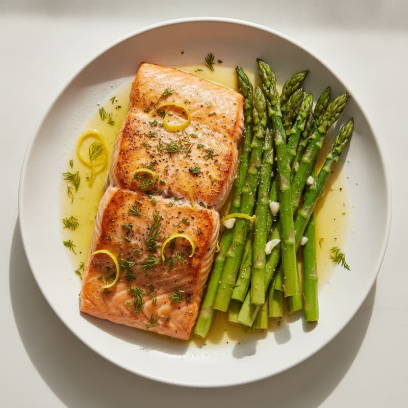 Lemon Herb Roasted Salmon with Asparagus