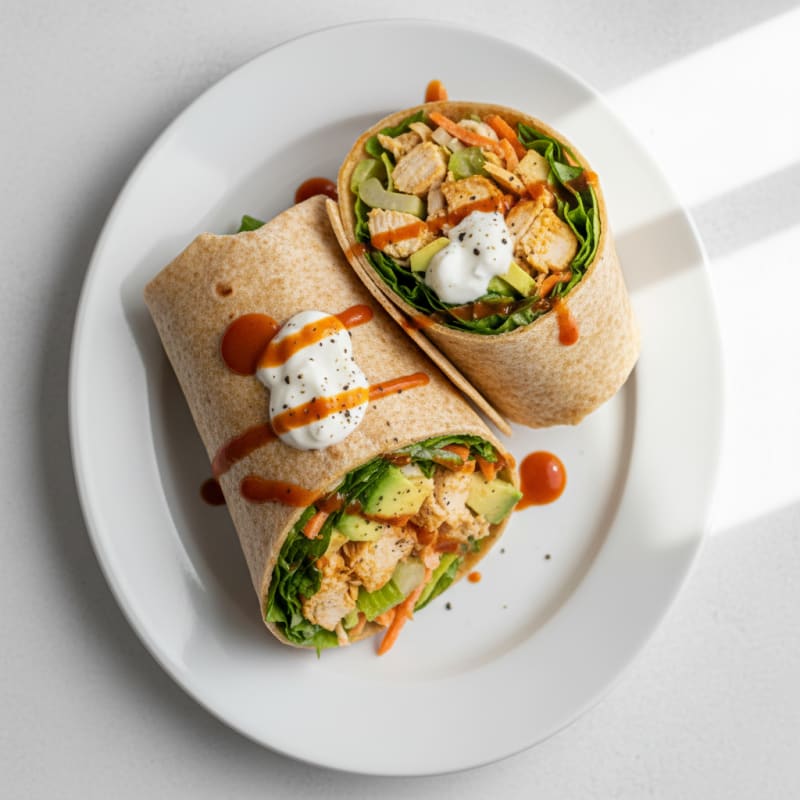 Buffalo Ranch Chicken Salad Wraps