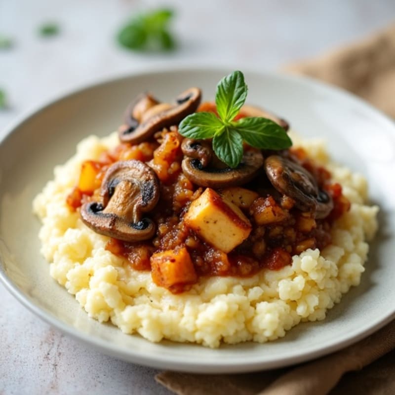 Savory Mushroom Ragu with Creamy Cauliflower Mash