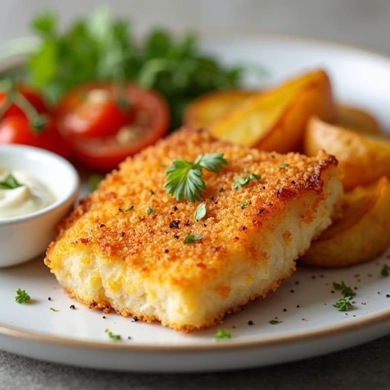 Crispy Baked Cod with Roasted Potato Wedges