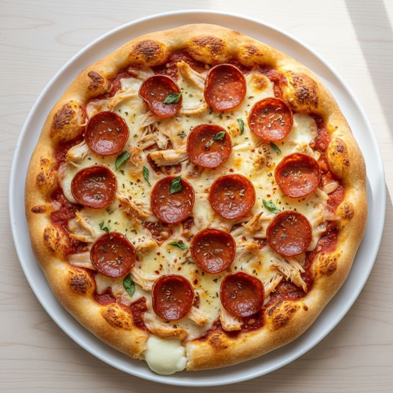 Crispy Pepperoni Stuffed Crust Pizza