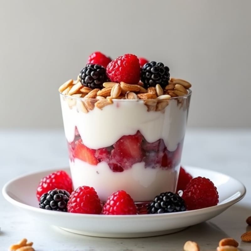 Greek Yogurt Protein Parfait with Mixed Berries