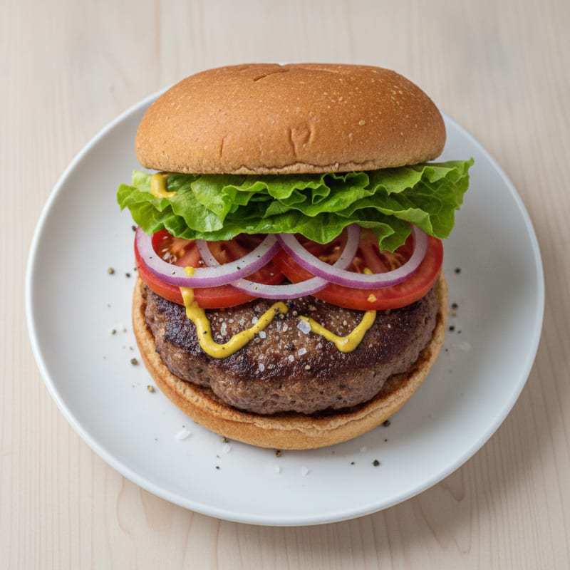 Classic Beef Burger with Toasted Bun