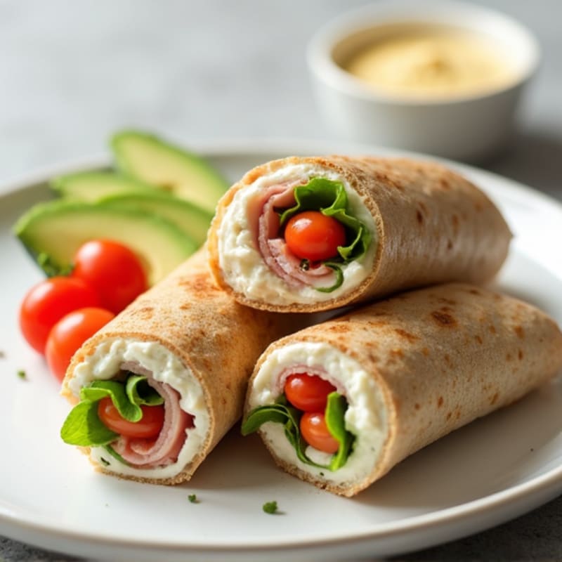Cottage Cheese and Sliced Turkey Roll-Ups