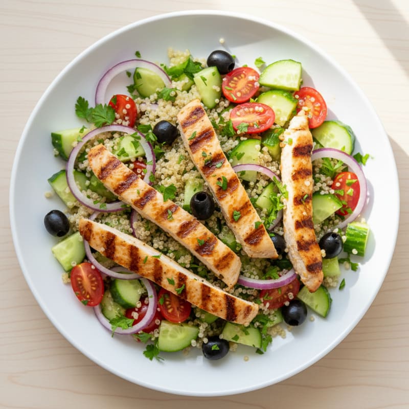 Grilled Chicken and Quinoa Salad with Lemon Vinaigrette