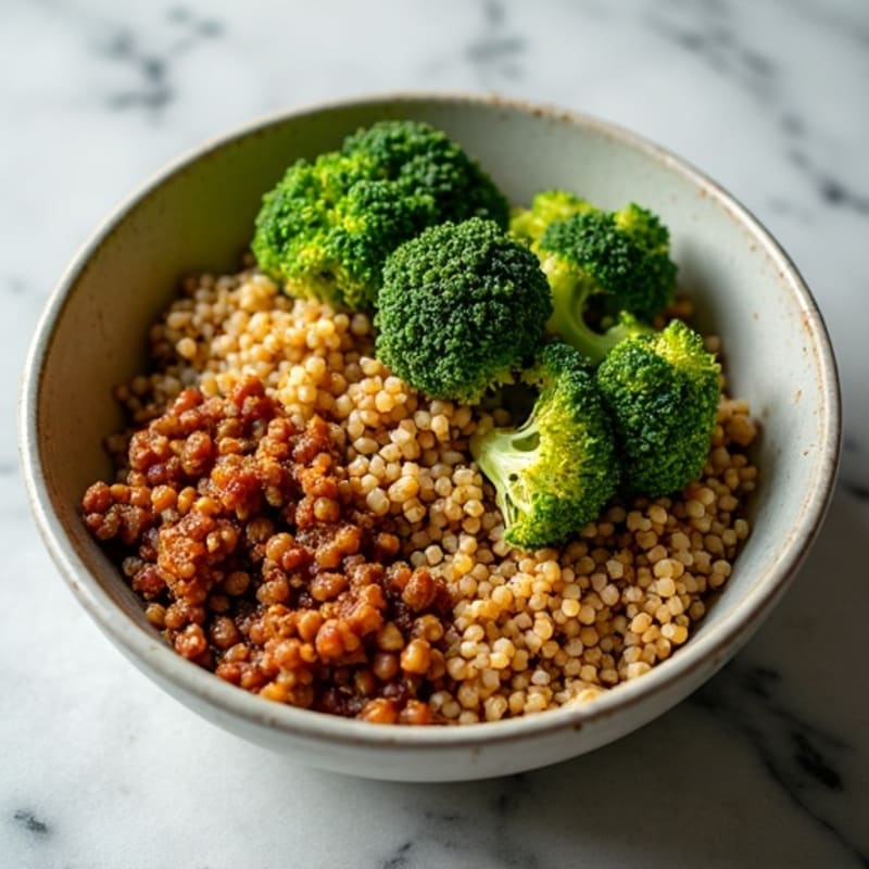 Crispy Lentil and Quinoa Bowl with Roasted Broccoli