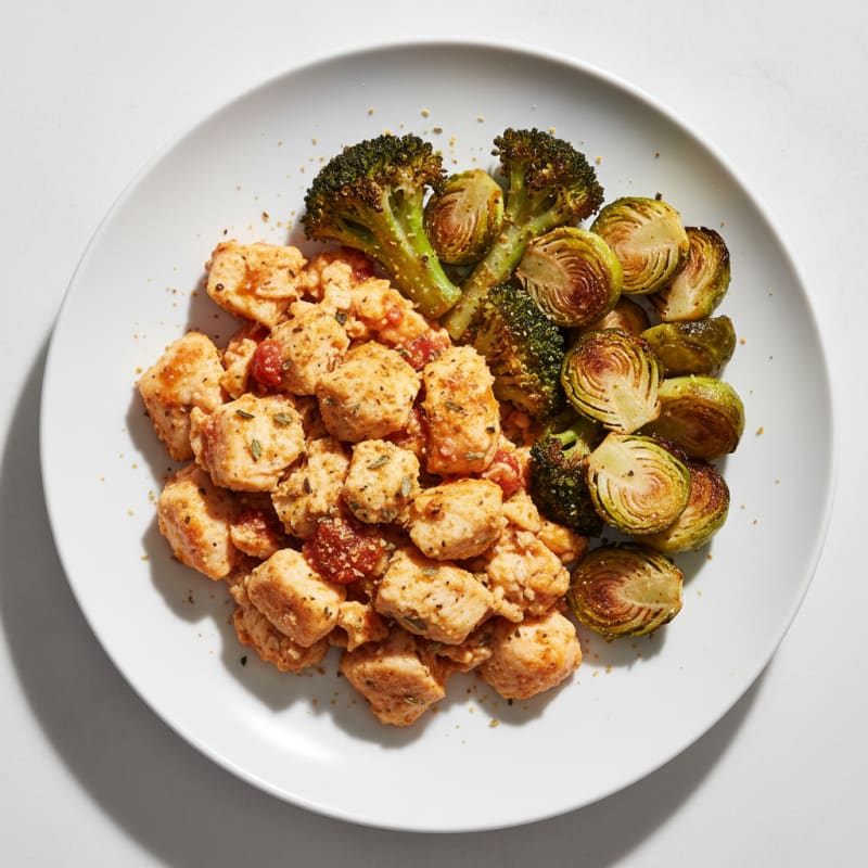 Chicken Egg White Scramble with Roasted Broccoli