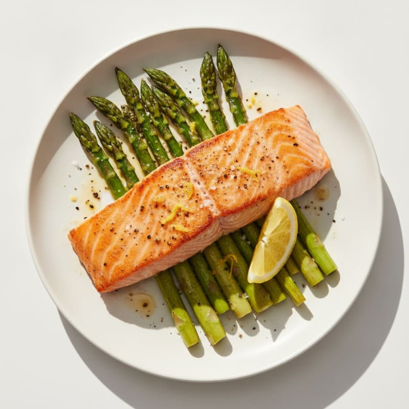 Pan-Seared Salmon with Roasted Asparagus