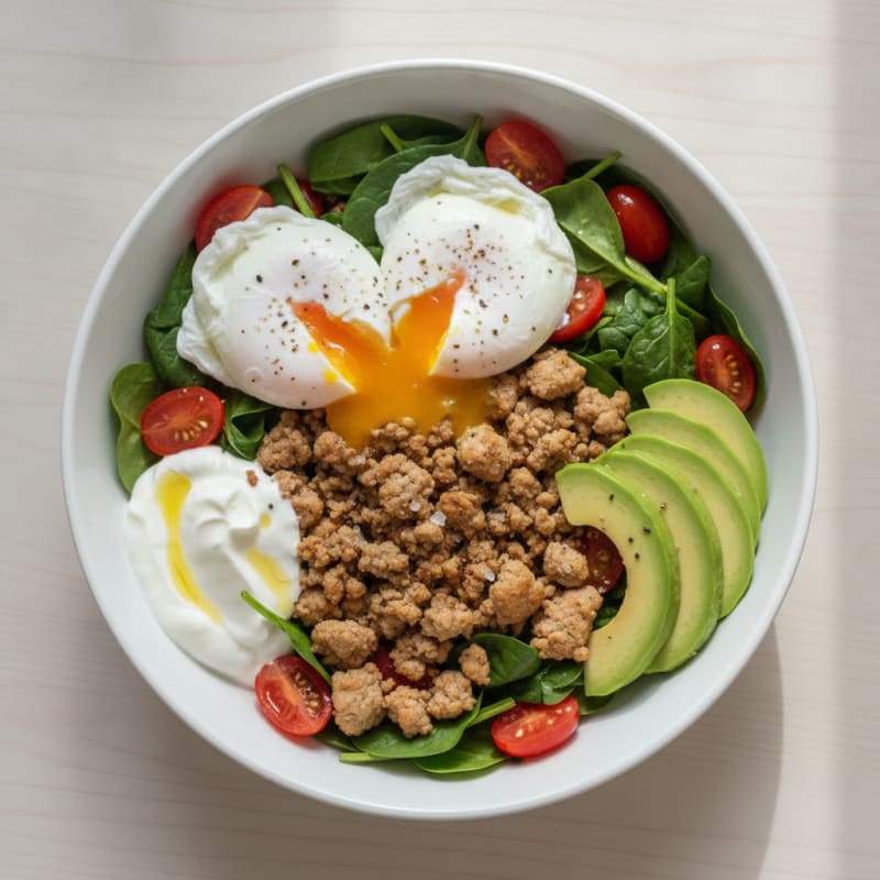 Loaded Breakfast Bowl with Poached Egg