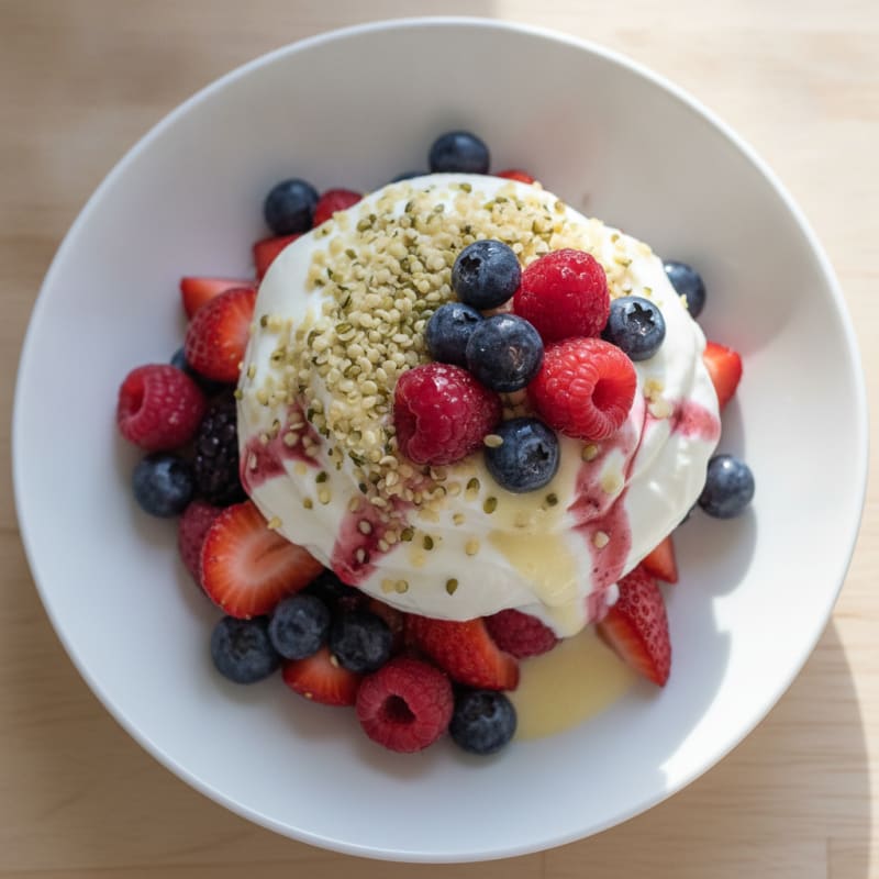 Greek Yogurt Protein Parfait with Mixed Berries