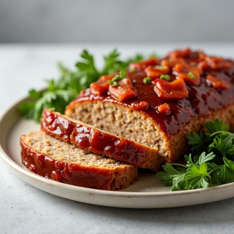Lean Roasted Meatloaf with BBQ Bacon