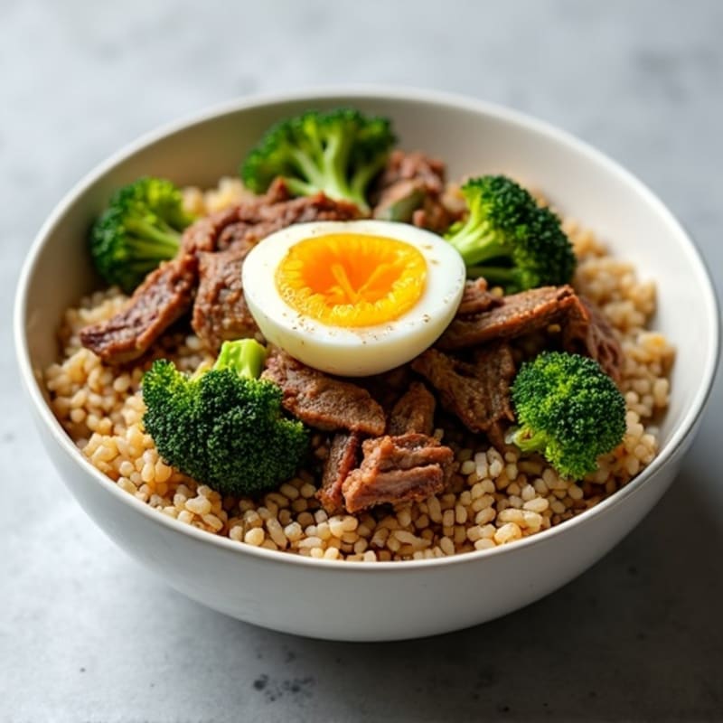 Lean Beef and Crispy Broccoli Stir-Fry Rice Bowl