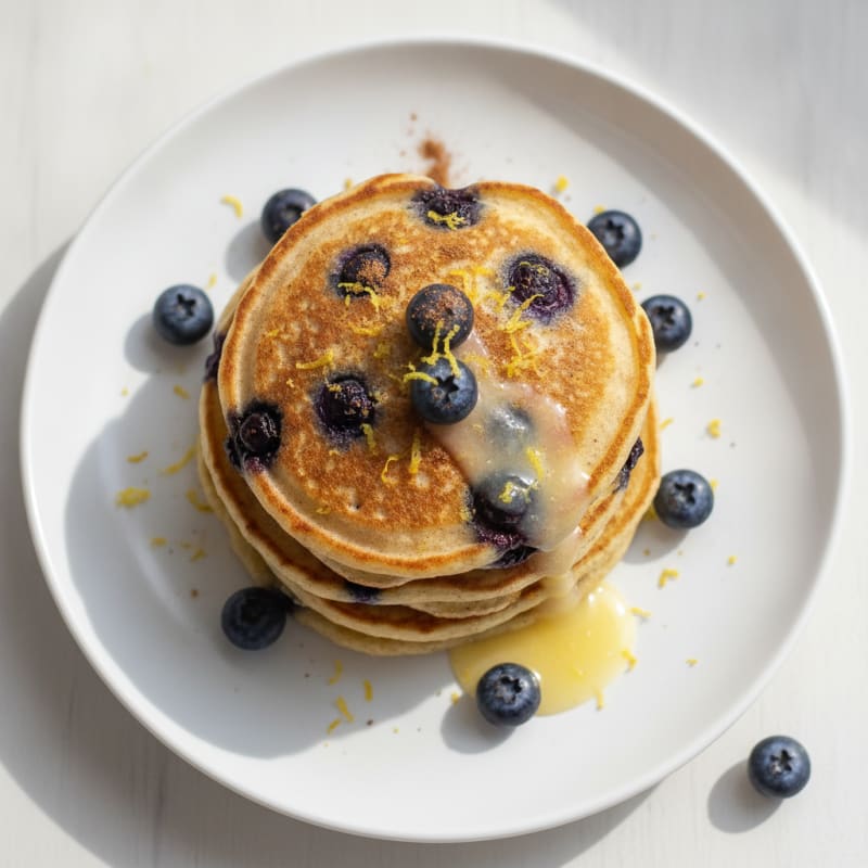 Blueberry Ricotta Pancakes with Lemon Zest