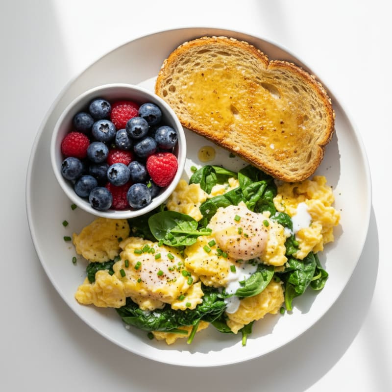 Sunrise Scramble with Berries and Toast