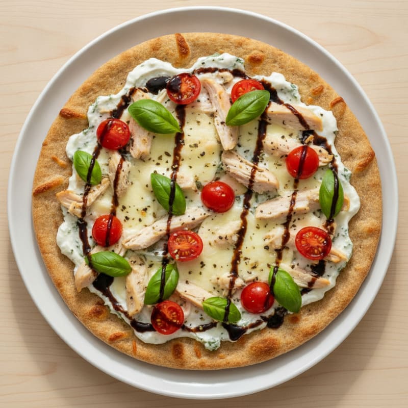 Cheesy Tomato Flatbread with Basil