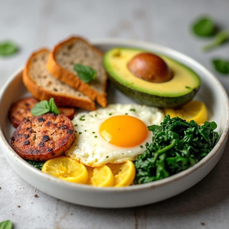 Egg White and Spinach Scramble with Turkey Sausage