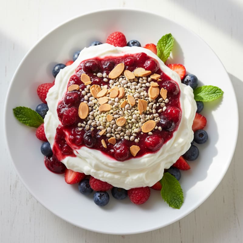 Greek Yogurt Protein Parfait with Mixed Berries
