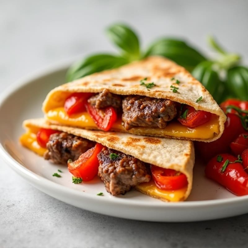 Seared Steak and Bell Pepper Quesadillas