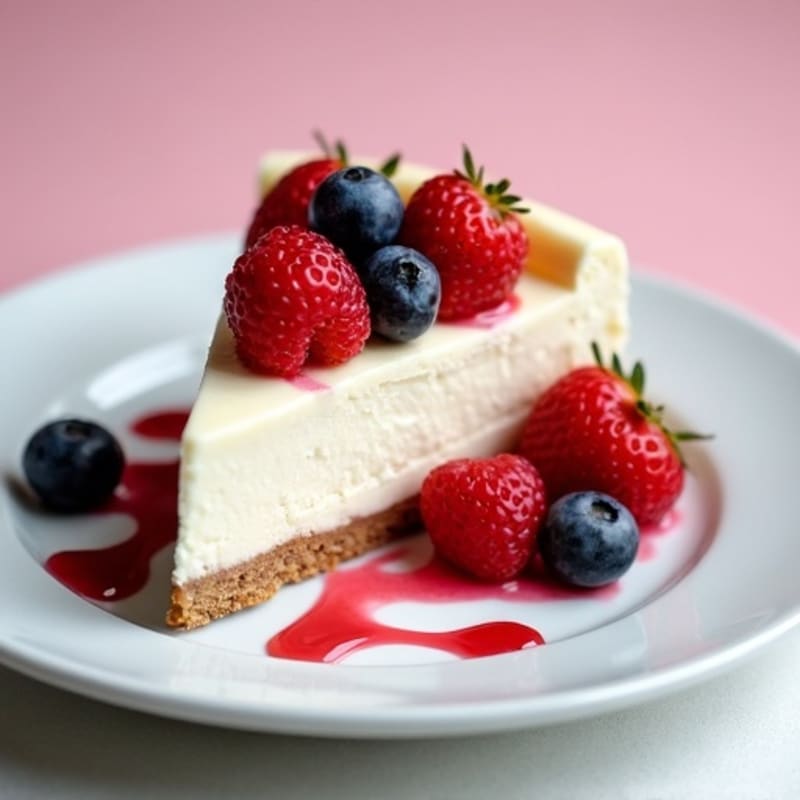 Greek Yogurt Protein Cheesecake with Fresh Berries