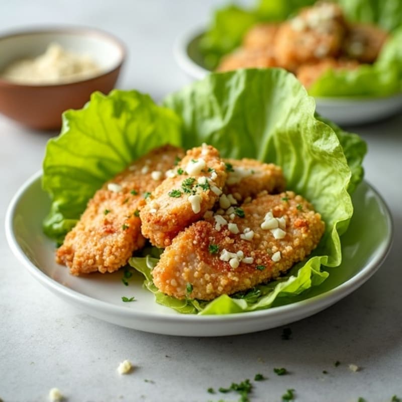 Crispy Chicken Caesar Lettuce Wraps