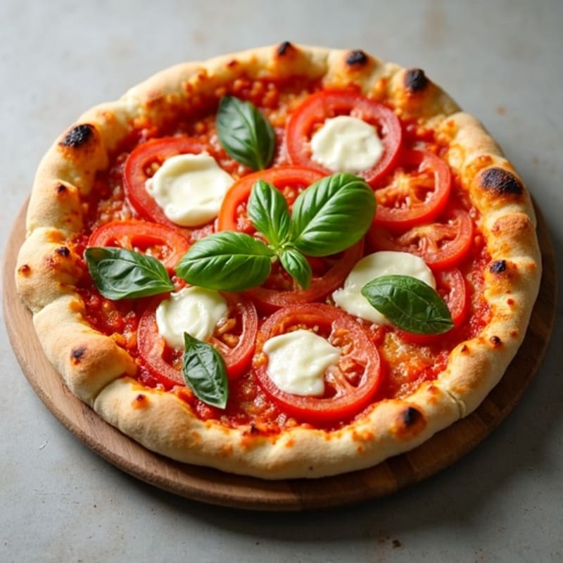 Crispy Chicken Pizza with Fresh Tomato and Basil