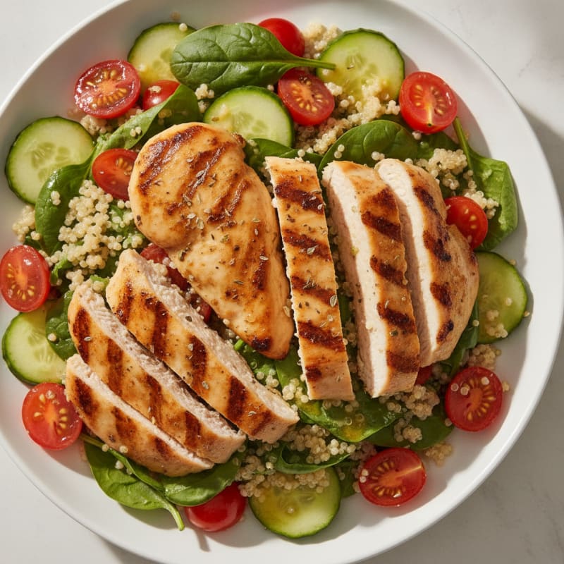 Grilled Chicken and Quinoa Salad with Lemon Vinaigrette