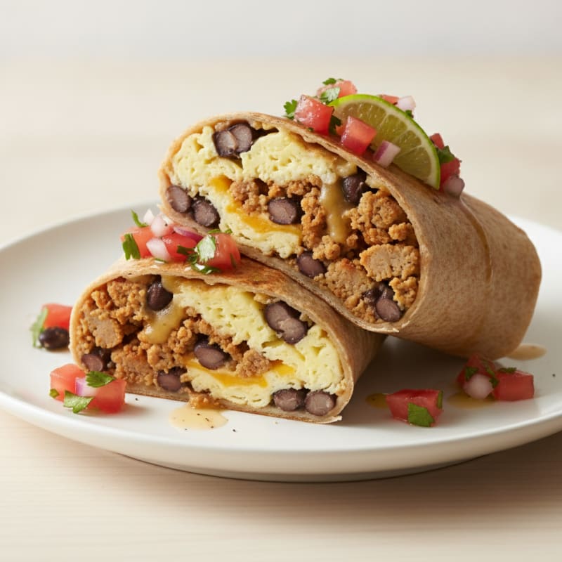 Loaded Breakfast Burrito with Salsa Fresca