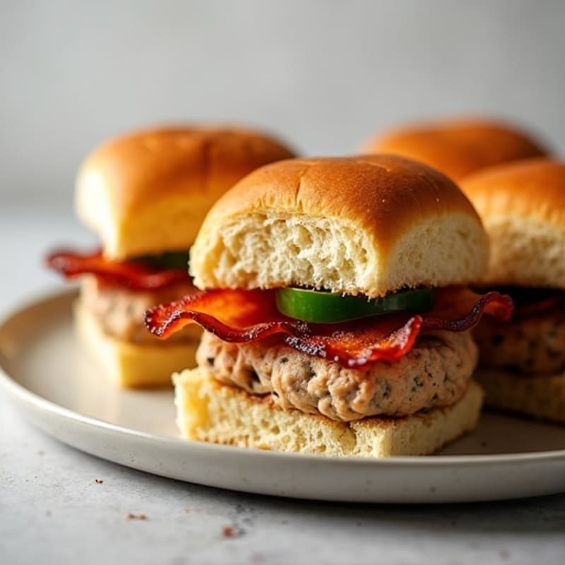 Lean Turkey Jalapeño Sliders with Crispy Bacon