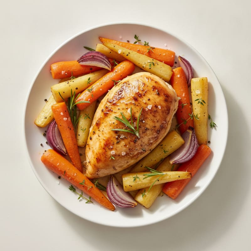Garlic Herb Roasted Chicken with Root Vegetables