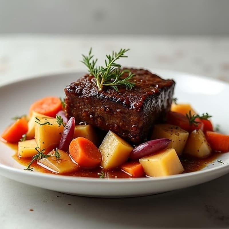 Slow-Braised Short Ribs with Roasted Root Vegetables